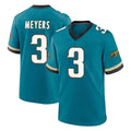 Kooe J.Jaguars #3 Jakobi Meyers Player Teal Prowler Throwback Limited Home Game Stitched Jerseys