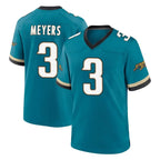 Kooe J.Jaguars #3 Jakobi Meyers Player Teal Prowler Throwback Limited Home Game Stitched Jerseys