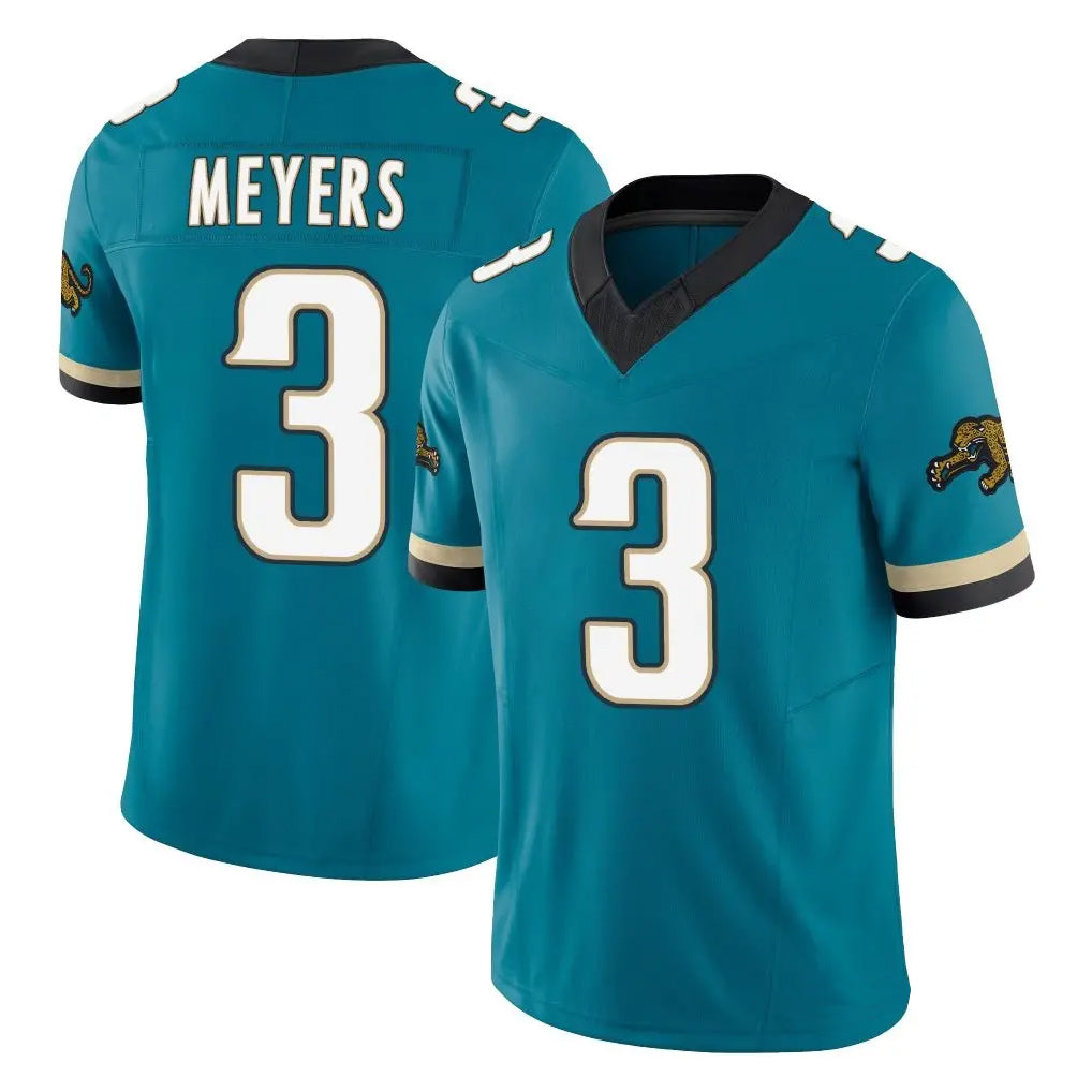 Kooe J.Jaguars #3 Jakobi Meyers Player Teal Prowler Throwback Vapor F.U.S.E. Limited Home Game Stitched Jerseys