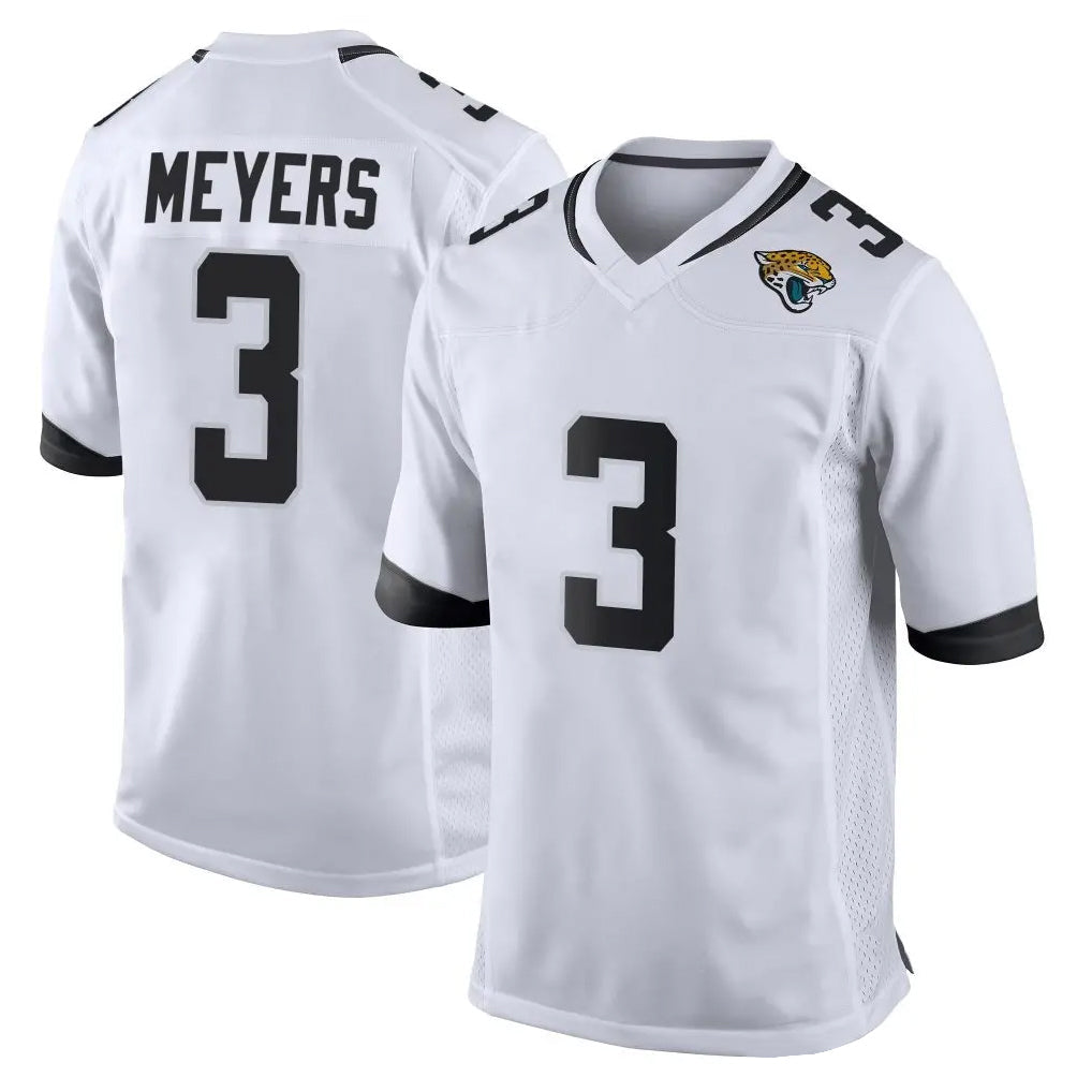 Kooe J.Jaguars #3 Jakobi Meyers Player White Home Game Stitched Jerseys