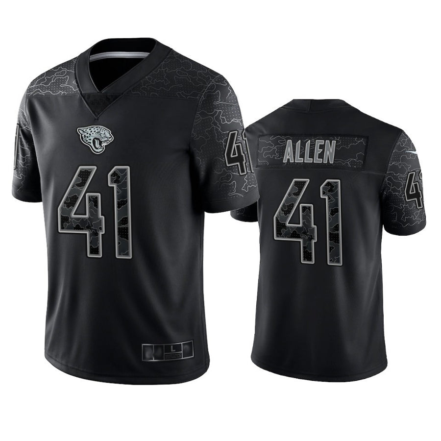 Kooe J.Jaguars #41 Josh Hines-Allen Player Black RFLCTV Limited Football Jerseys