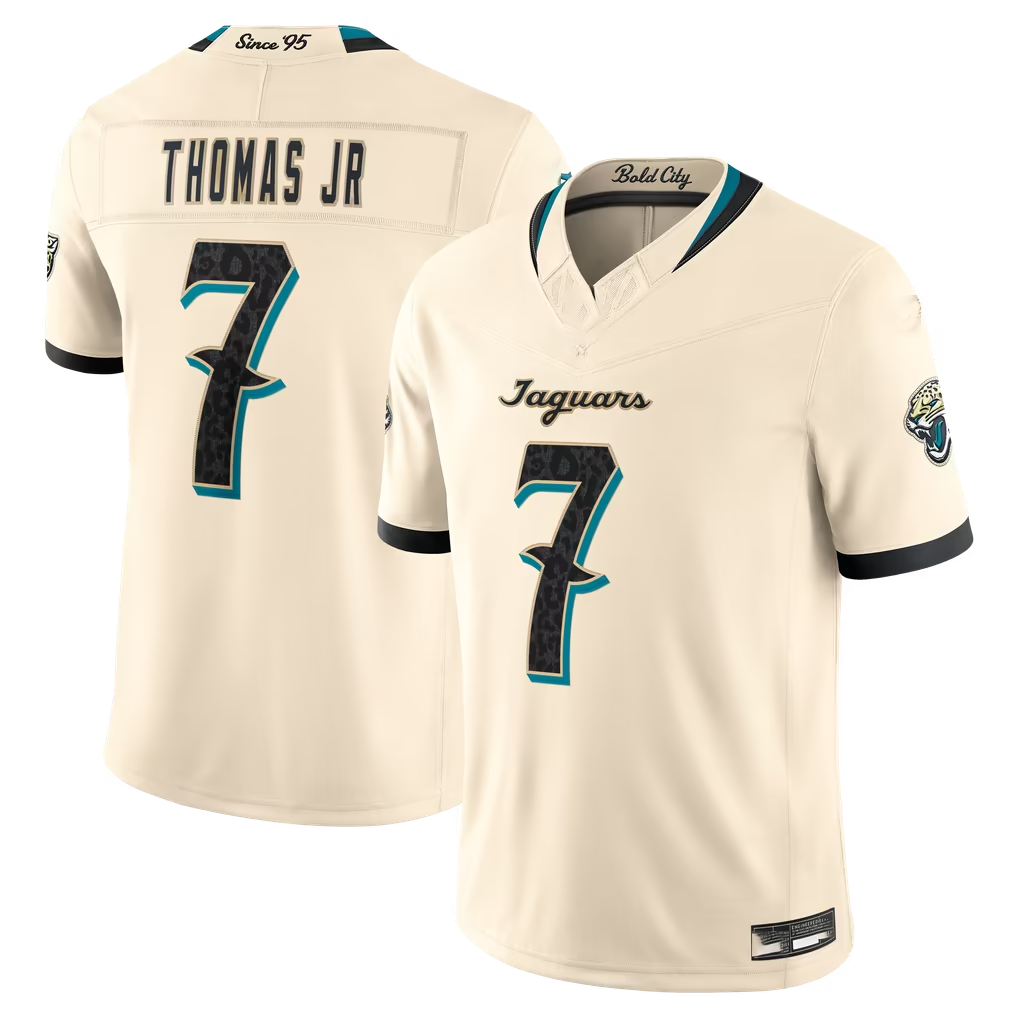 Kooe J.Jaguars #7 Brian Thomas Jr. Natural 2026 Rivalries Collection Limited Stitched Jerseys