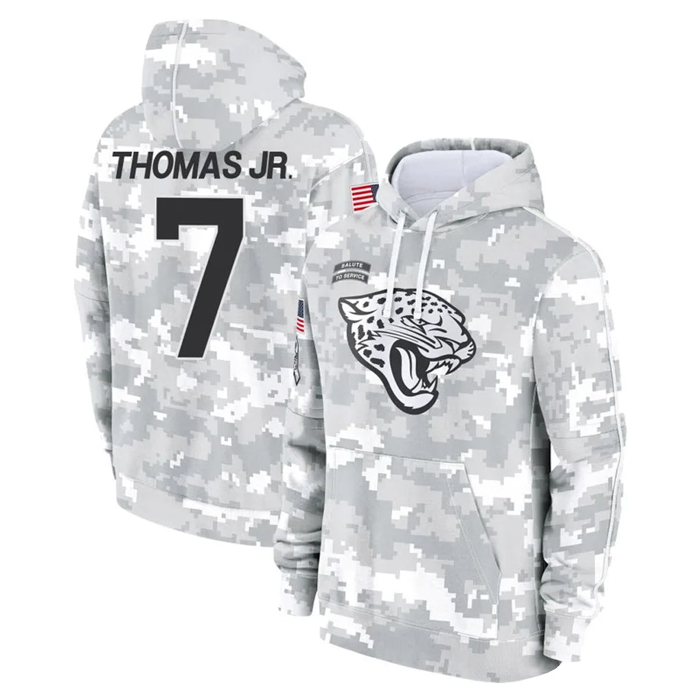 Kooe J.Jaguars #7 Brian Thomas Jr. Player Arctic Camo Salute to Service Hoodies Limited Game Stitched Jerseys