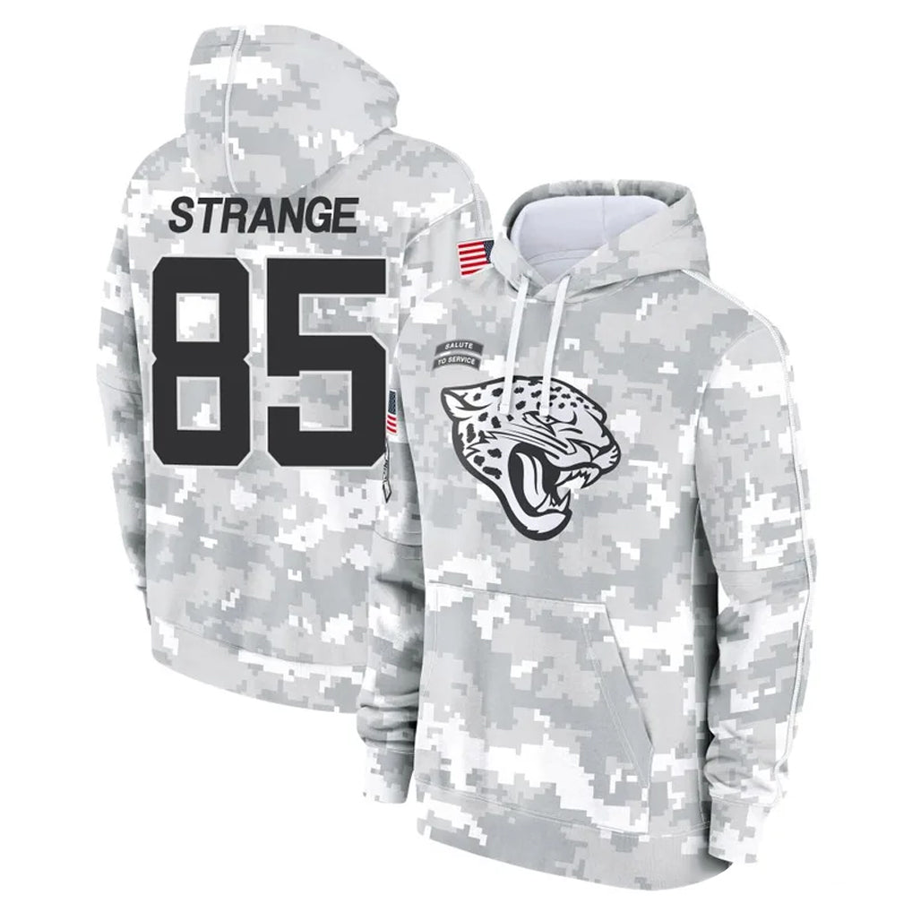 Kooe J.Jaguars #85 Brenton Strange Player Arctic Camo Salute to Service Hoodies Limited Game Stitched Jerseys