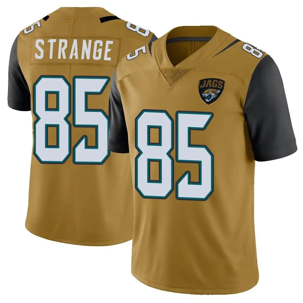 Kooe J.Jaguars #85 Brenton Strange Player Gold Vapor Limited Home Game Stitched Jerseys