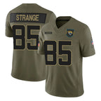 Kooe J.Jaguars #85 Brenton Strange Player Olive 2025 Salute To Service Limited Game Stitched Jerseys