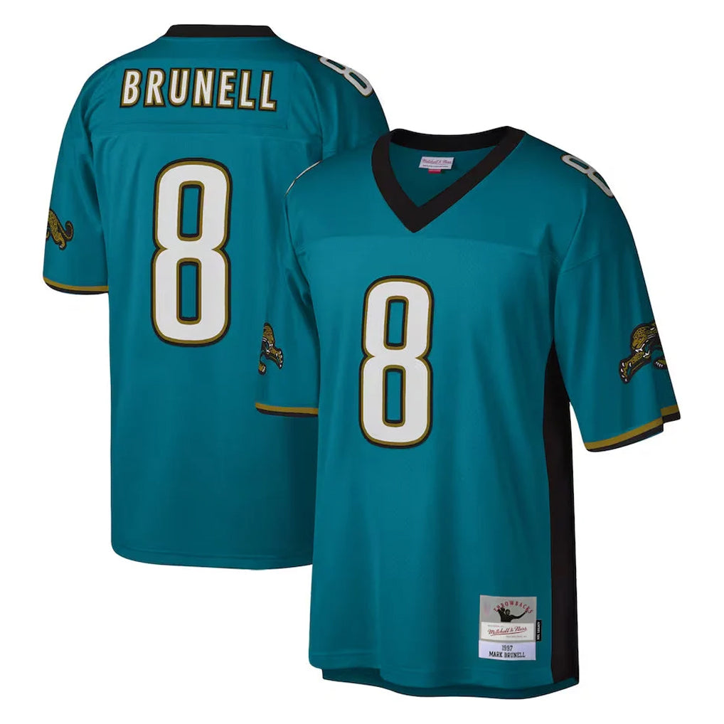 Kooe J.Jaguars #8 Mark Brunell?Player Teal Mitchell & Ness Legacy Home Game Stitched Jerseys