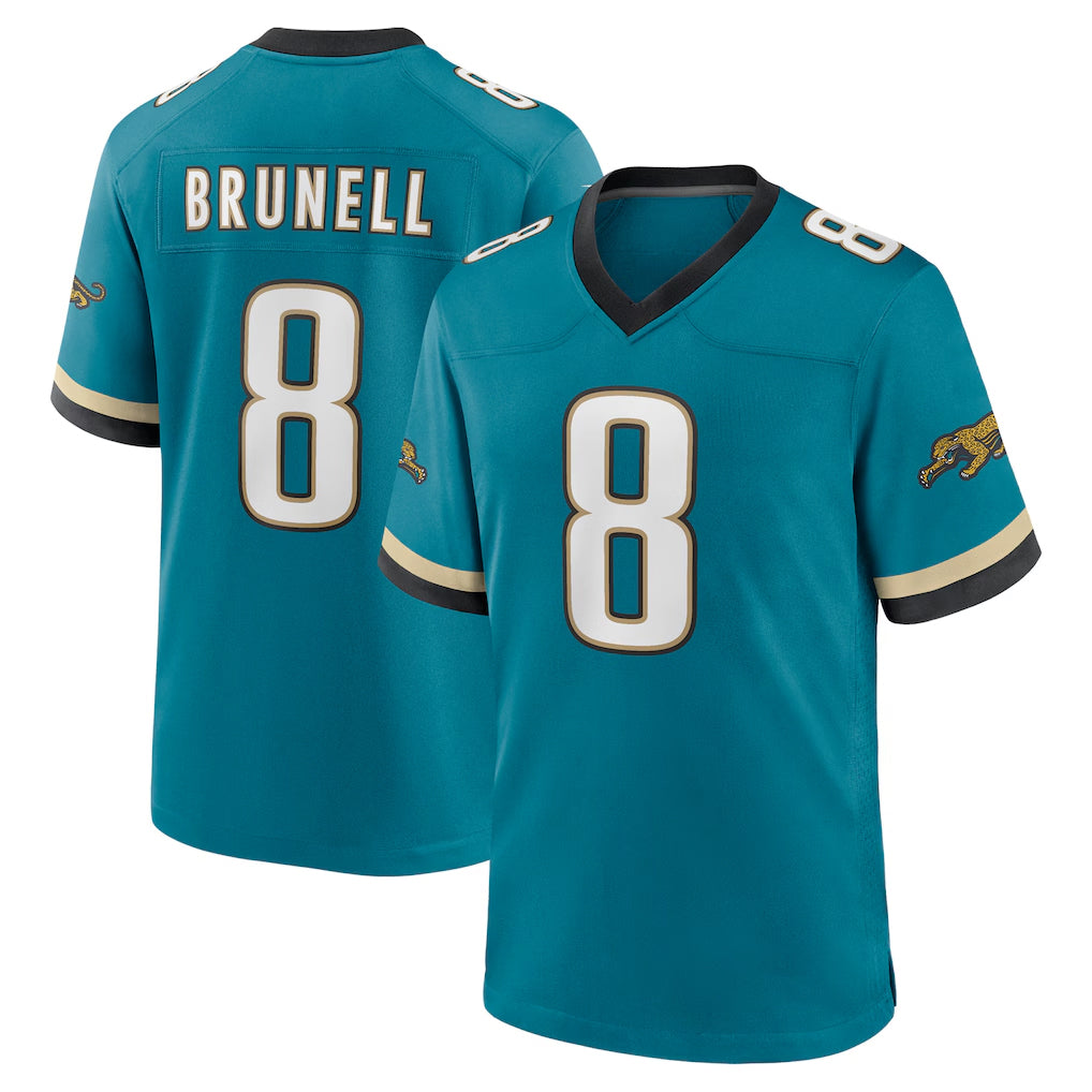 Kooe J.Jaguars #8 Mark Brunell?Player Teal Prowler Throwback Limited Home Game Stitched Jerseys