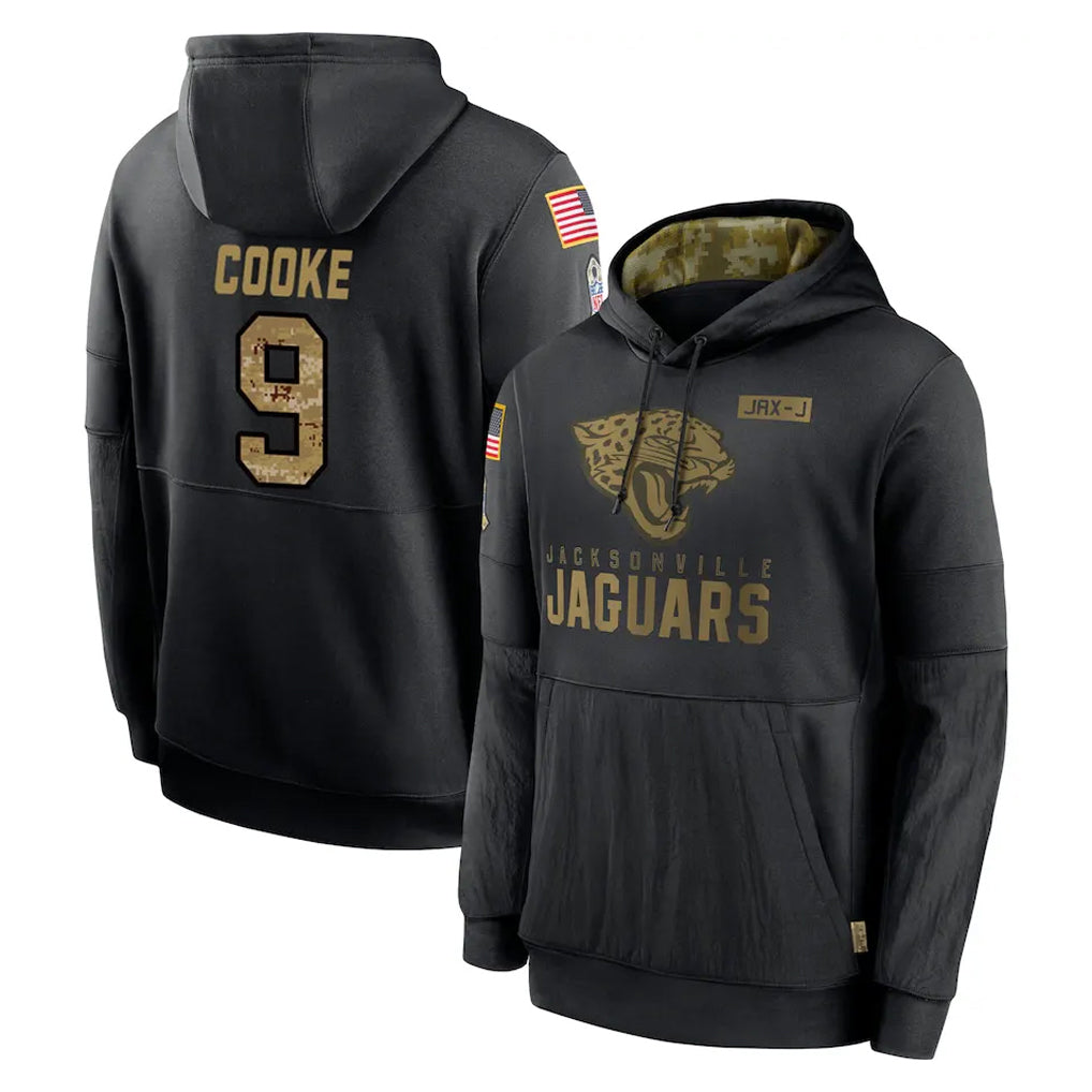Kooe J.Jaguars #9 Logan Cooke Player Black Salute to Service Hoodies Limited Game Stitched Jerseys