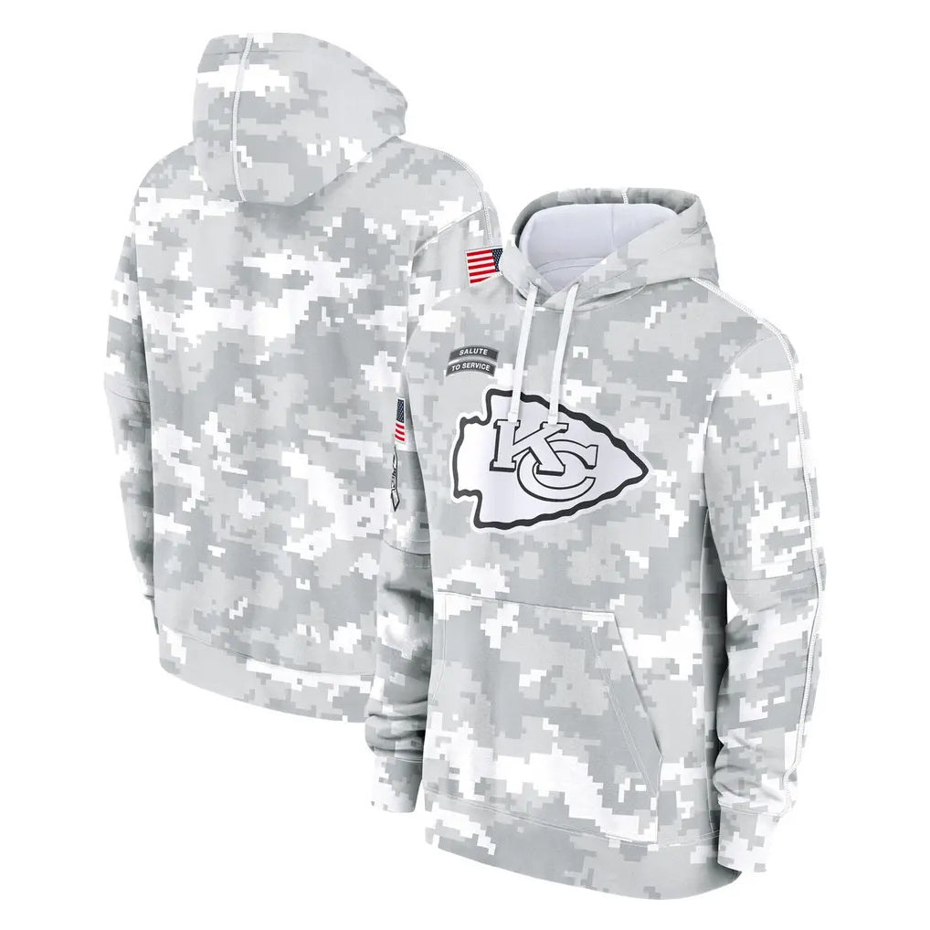 Kooe KC.Chiefs Arctic Camo Salute to Service Hoodies Limited Game Blank Player Stitched Jerseys