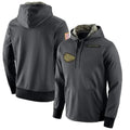 Kooe KC.Chiefs Gray Salute to Service Hoodies Limited Game Blank Player Stitched Jerseys