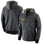 Kooe KC.Chiefs Gray Salute to Service Hoodies Limited Game Blank Player Stitched Jerseys