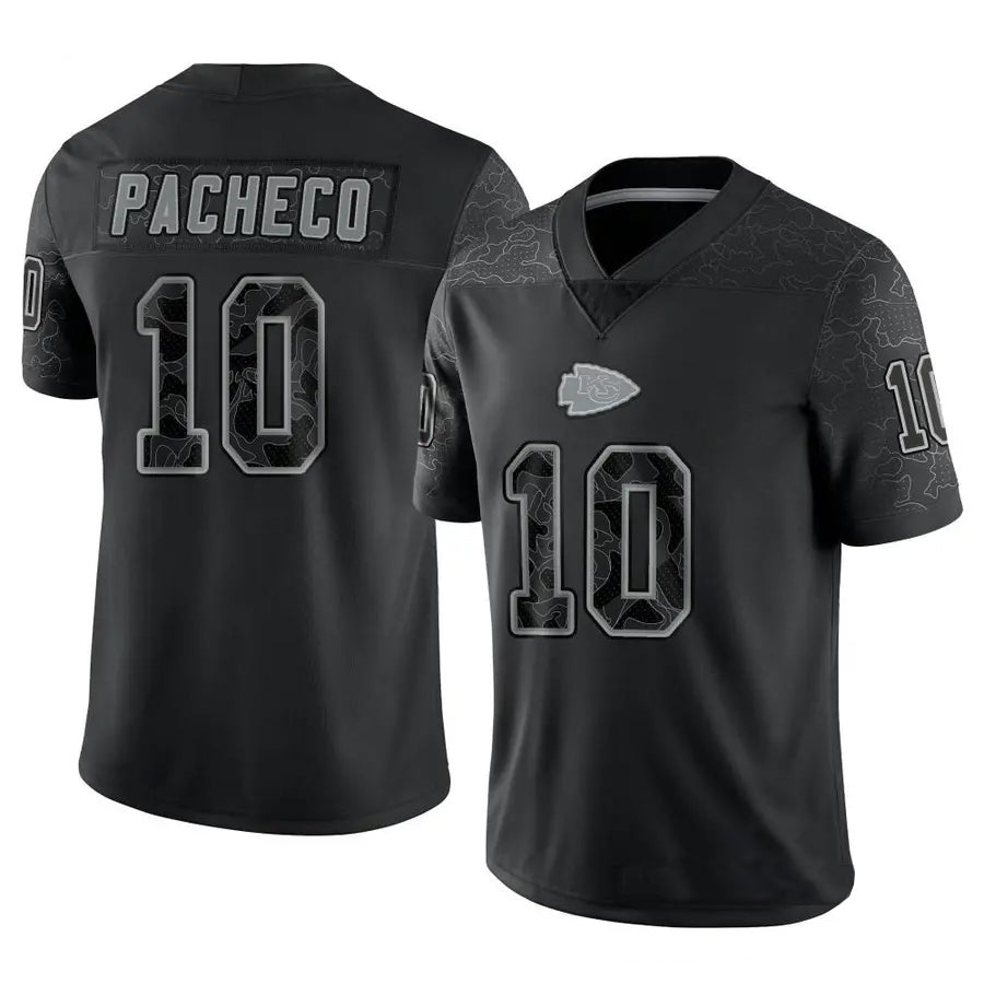 Kooe KC.Chiefs #10 Isiah Pacheco Player Black RFLCTV Limited Stitched Jerseys