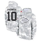 Kooe KC.Chiefs #10 Isiah Pacheco Player Salute to Service Hoodies Stitched Jerseys
