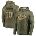 Kooe KC.Chiefs #10 Isiah Pacheco Player Salute to Service Limited Olive Hoodies Stitched Jerseys