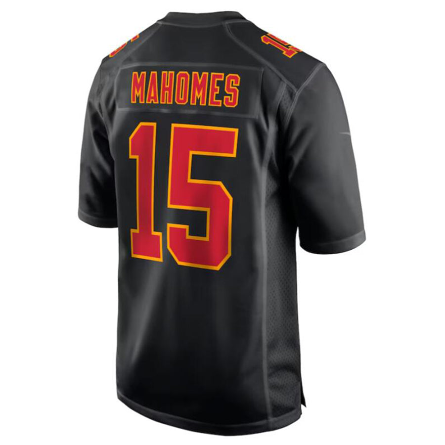Kooe KC.Chiefs #15 Patrick Mahomes Black Super Bowl LVIII Carbon Fashion Game Player Jersey American Stitched Jersey