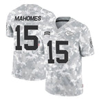 Kooe KC.Chiefs #15 Patrick Mahomes Player Arctic Camo Salute To Service Limited Game Stitched Jerseys