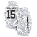 Kooe KC.Chiefs #15 Patrick Mahomes Player Arctic Camo Salute to Service Hoodies Stitched Jerseys