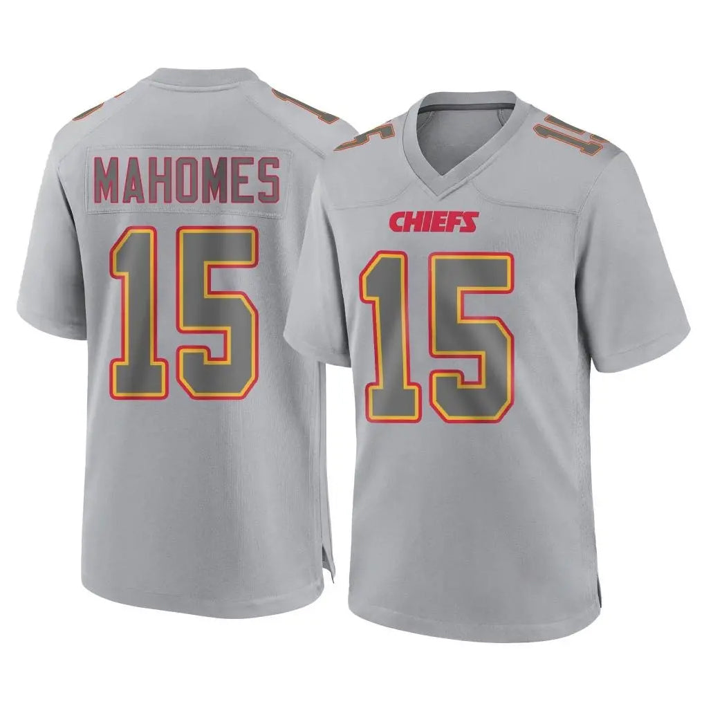 Kooe KC.Chiefs #15 Patrick Mahomes Player Gray Atmosphere Fashion Game Stitched Jerseys