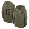 Kooe KC.Chiefs #15 Patrick Mahomes Player Olive Salute to Service Hoodies Stitched Jerseys