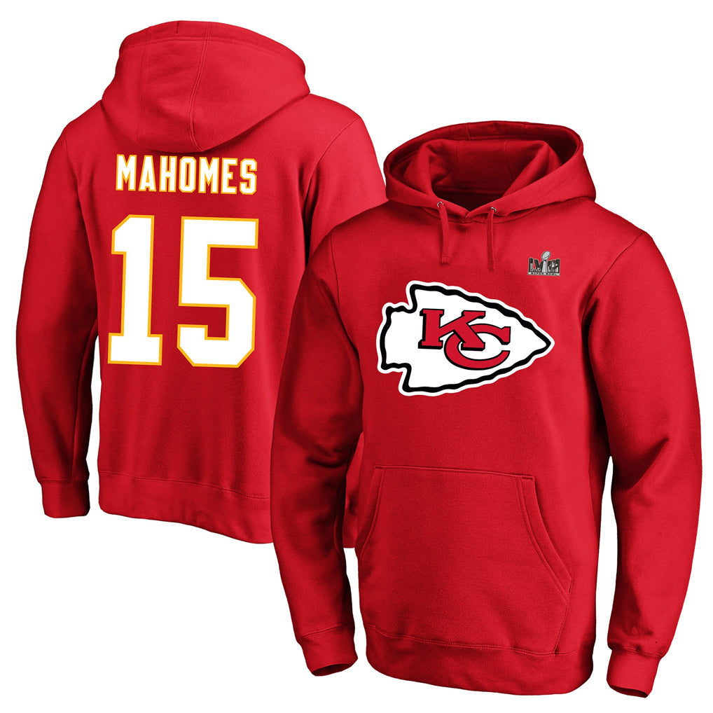 Kooe KC.Chiefs #15 Patrick Mahomes Player Red Pullover Hoodies Stitched Jerseys