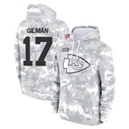 Kooe KC.Chiefs #17 Alohi Gilman Player Arctic Camo Salute to Service Hoodies Limited Game Stitched Jerseys