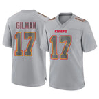 Kooe KC.Chiefs #17 Alohi Gilman Player Gray Atmosphere Fashion Game Stitched Jerseys