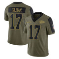 Kooe KC.Chiefs #17 Alohi Gilman Player Olive Salute To Service Limited Game Stitched Jerseys