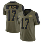 Kooe KC.Chiefs #17 Alohi Gilman Player Olive Salute To Service Limited Game Stitched Jerseys