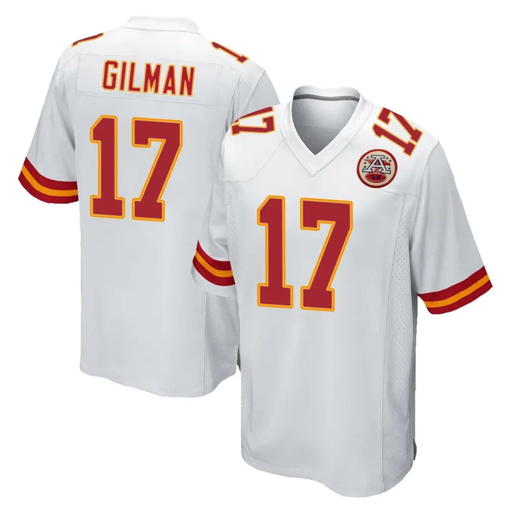 Kooe KC.Chiefs #17 Alohi Gilman Player White Home Game Stitched Jerseys