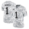 Kooe KC.Chiefs #1 Xavier Worthy Player Arctic Camo Salute To Service Limited Game Stitched Jerseys