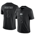 Kooe KC.Chiefs #1 Xavier Worthy Player Black RFLCTV Limited Stitched Jerseys