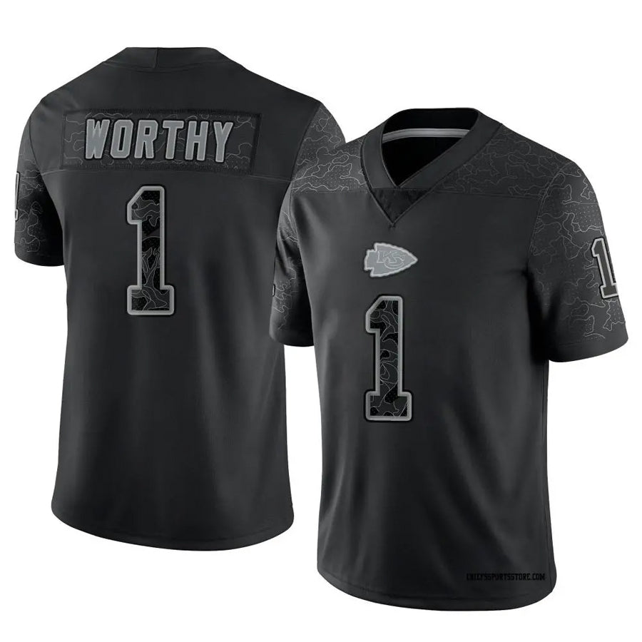 Kooe KC.Chiefs #1 Xavier Worthy Player Black RFLCTV Limited Stitched Jerseys