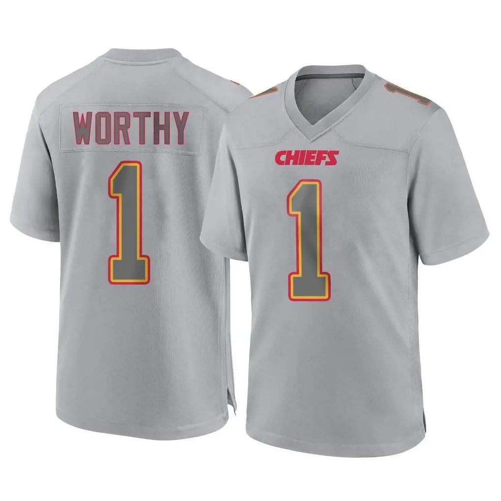 Kooe KC.Chiefs #1 Xavier Worthy Player Gray Atmosphere Fashion Game Stitched Jerseys