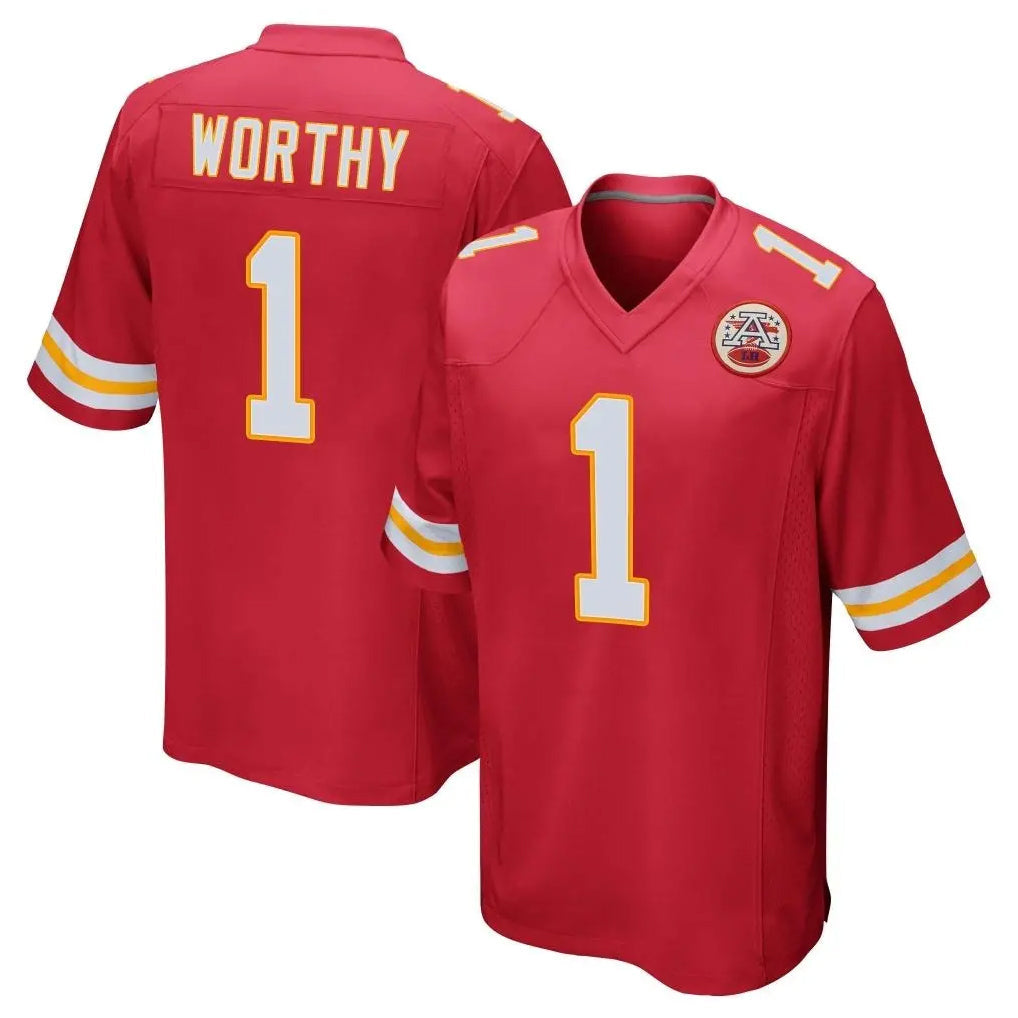 Kooe KC.Chiefs #1 Xavier Worthy Player Red Home Game Stitched Jerseys