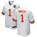 Kooe KC.Chiefs #1 Xavier Worthy Player White Home Game Stitched Jerseys