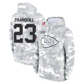Kooe KC.Chiefs #23 Drue Tranquill Player Arctic Camo Salute to Service Hoodies Limited Game Stitched Jerseys