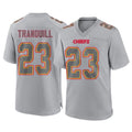 Kooe KC.Chiefs #23 Drue Tranquill Player Gray Atmosphere Fashion Game Stitched Jerseys