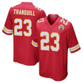 Kooe KC.Chiefs #23 Drue Tranquill Player Red Home Game Stitched Jerseys