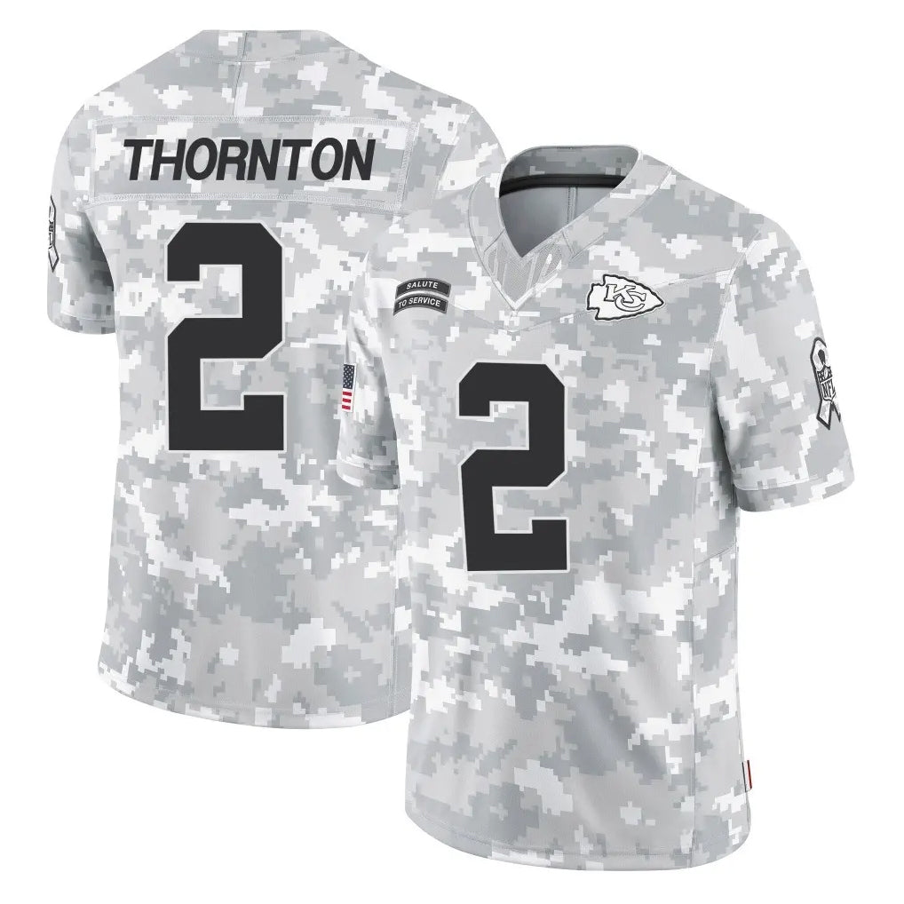 Kooe KC.Chiefs #2 Tyquan Thornton Player Arctic Camo Salute To Service Limited Game Stitched Jerseys