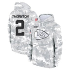 Kooe KC.Chiefs #2 Tyquan Thornton Player Arctic Camo Salute to Service Hoodies Limited Game Stitched Jerseys