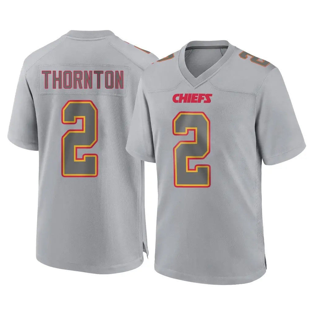 Kooe KC.Chiefs #2 Tyquan Thornton Player Gray Atmosphere Fashion Game Stitched Jerseys