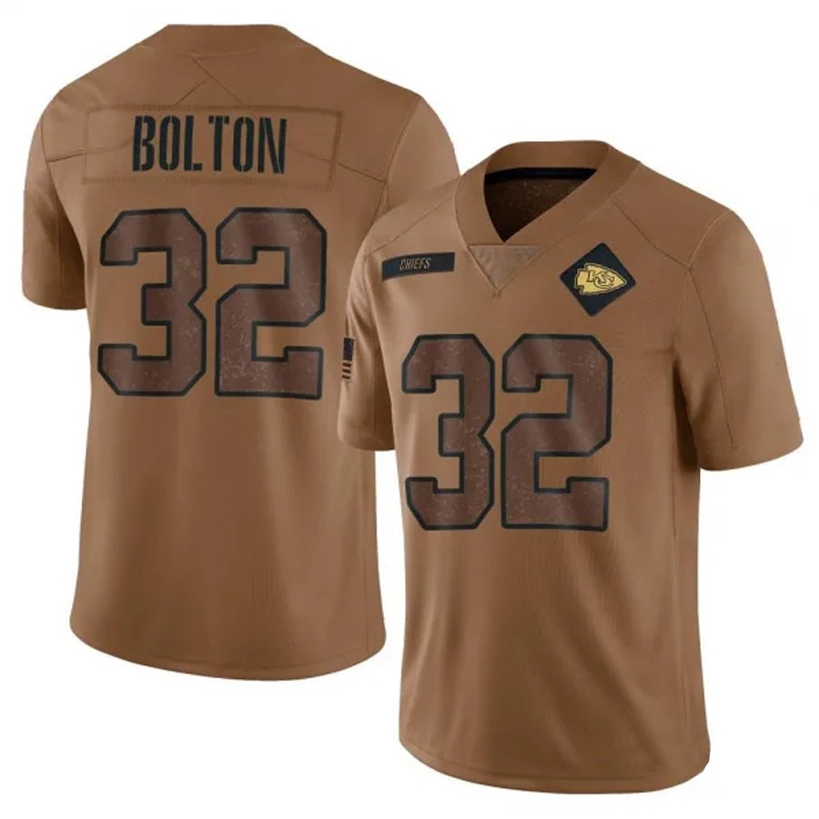Kooe KC.Chiefs #32 Nick Bolton Player Brown Salute To Service Limited Stitched Jerseys