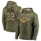 Kooe KC.Chiefs #32 Nick Bolton Player Salute to Service Limited Olive Hoodies Stitched Jerseys