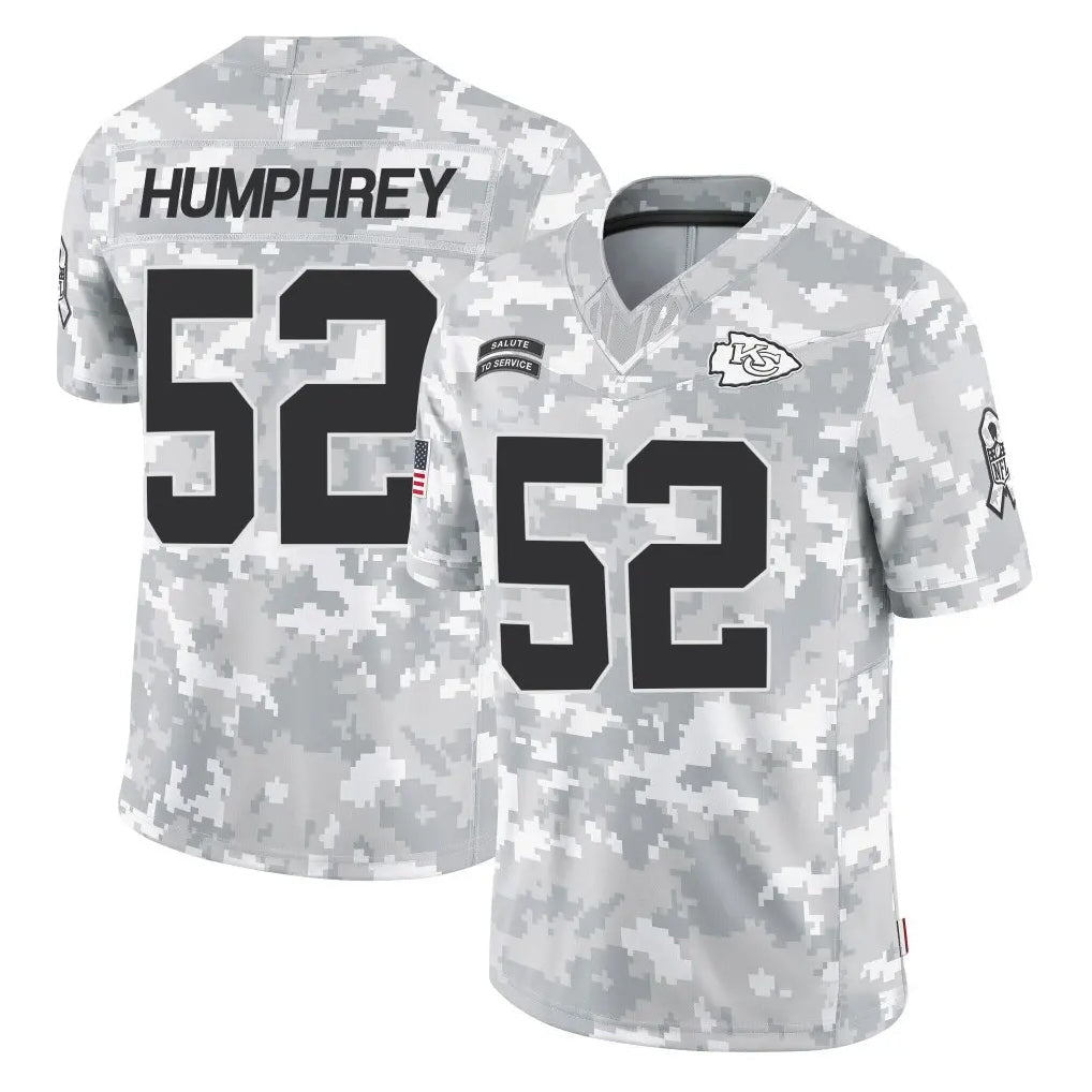 Kooe KC.Chiefs #52 Creed Humphrey Player Arctic Camo Salute To Service Limited Game Stitched Jerseys