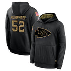Kooe KC.Chiefs #52 Creed Humphrey Player Black Salute to Service Hoodies Limited Game Stitched Jerseys