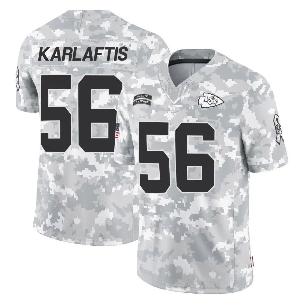 Kooe KC.Chiefs #56 George Karlaftis Player Arctic Camo Salute To Service Limited Game Stitched Jerseys