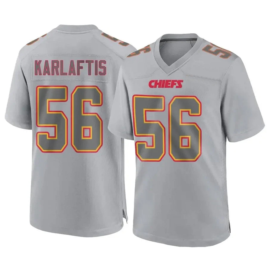 Kooe KC.Chiefs #56 George Karlaftis Player Gray Atmosphere Fashion Game Stitched Jerseys
