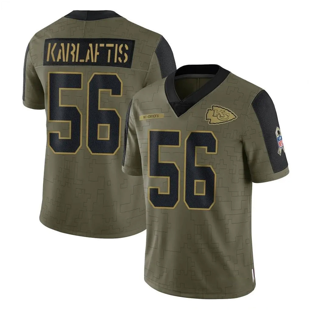 Kooe KC.Chiefs #56 George Karlaftis Player Olive Salute To Service Limited Game Stitched Jerseys