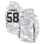 Kooe KC.Chiefs #58 Derrick Thomas Player Arctic Camo Salute to Service Hoodies Stitched Jerseys